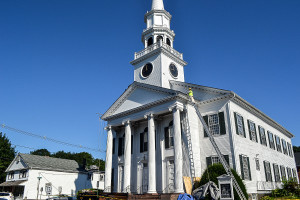 Architectural Roofing Shingles installation on Guilford Congregational Church