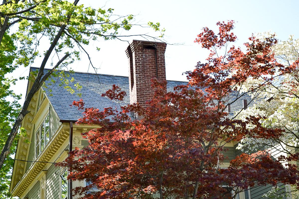 Orange St., CT Restoration Using Synthetic Rubber Slates & Copper Gutters & Flashings