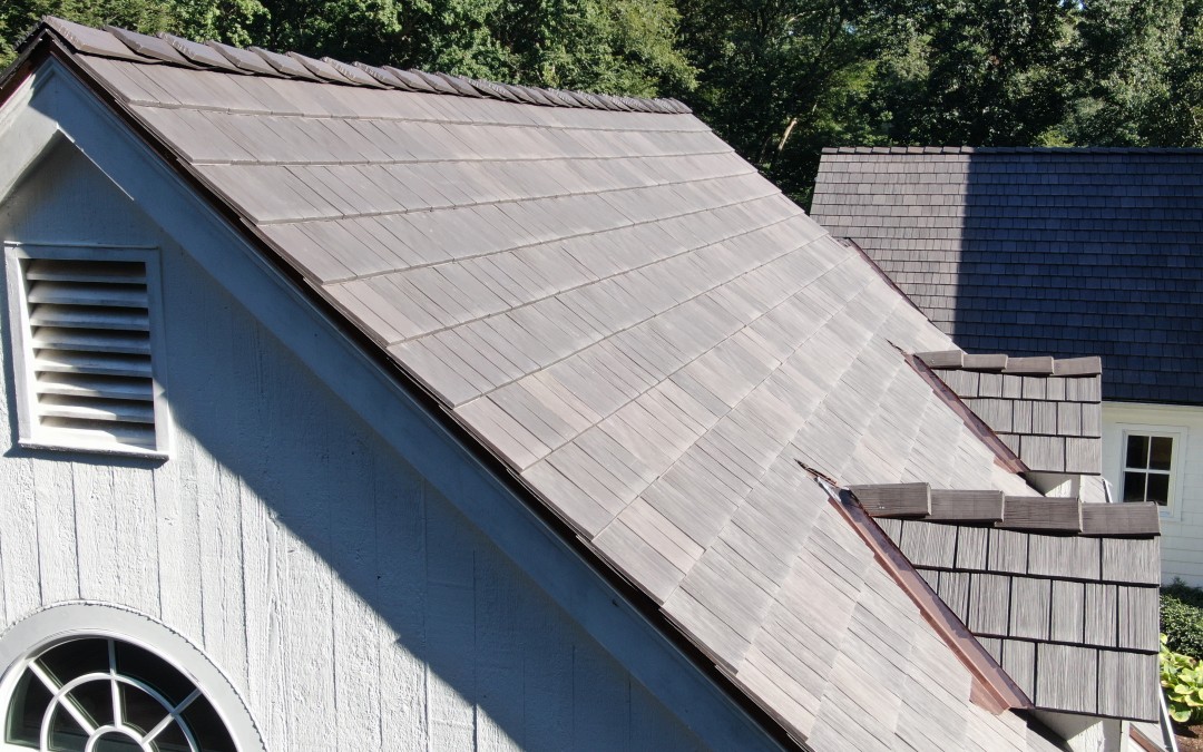 New Canaan Synthetic Slate Ridge and Dormer Detail