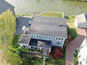 Front View of EPDM Membrane Roof Installed on Branford, CT Shoreline Home